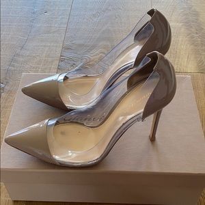 Gianvito Rossi PVC taupe patent leather pumps